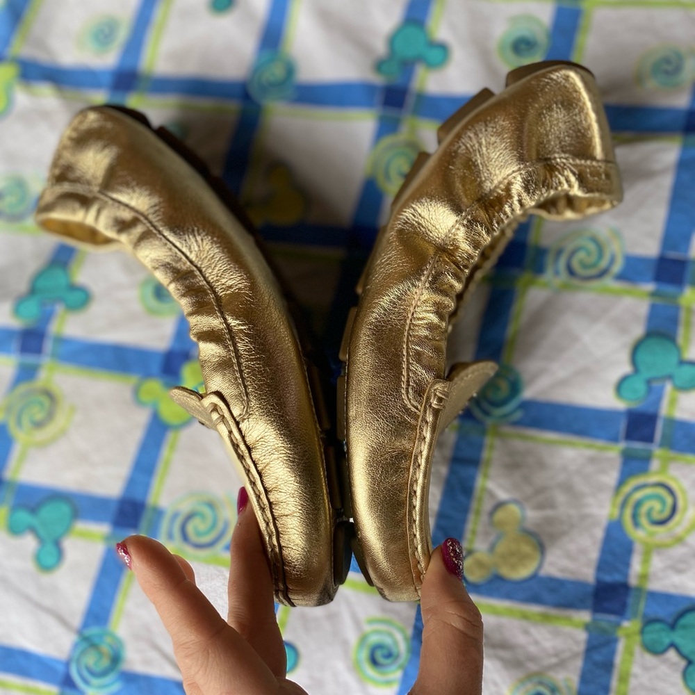 100% Auth PRADA Calzature Donna Nappa Flats Loafers | Platino Gold | 38 (7/7.5) - Picture 9 of 16